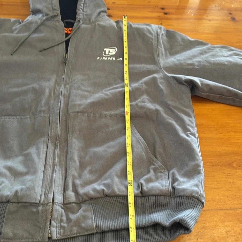 Cornerstone Washed Duck Cloth Insulated Hooded Work Jacket, Metal Grey